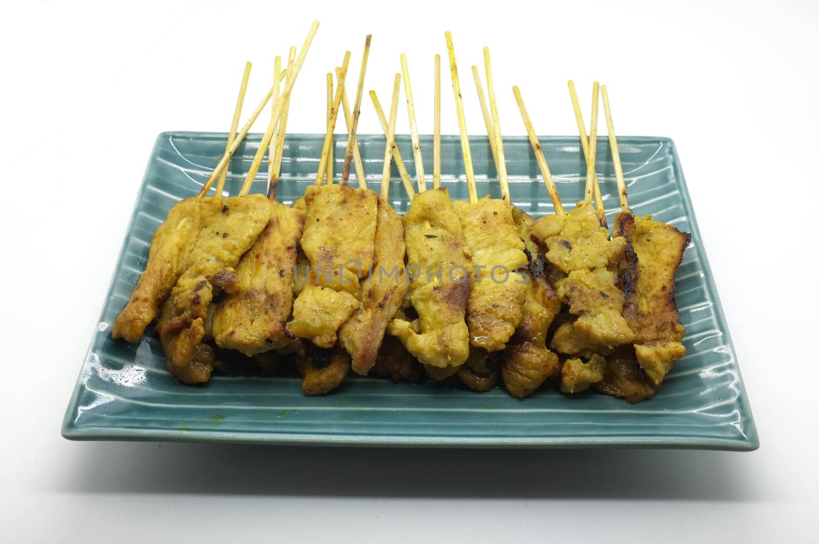 Grilled pork satay, moo satay, thai cuisine
