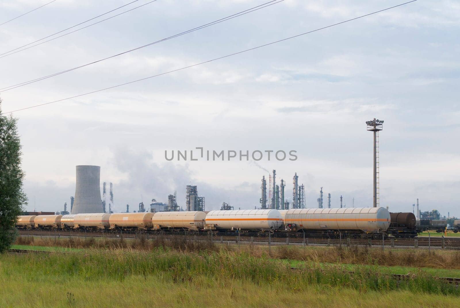 train wagons with fuel in the harbor of Antwerp, Belgium