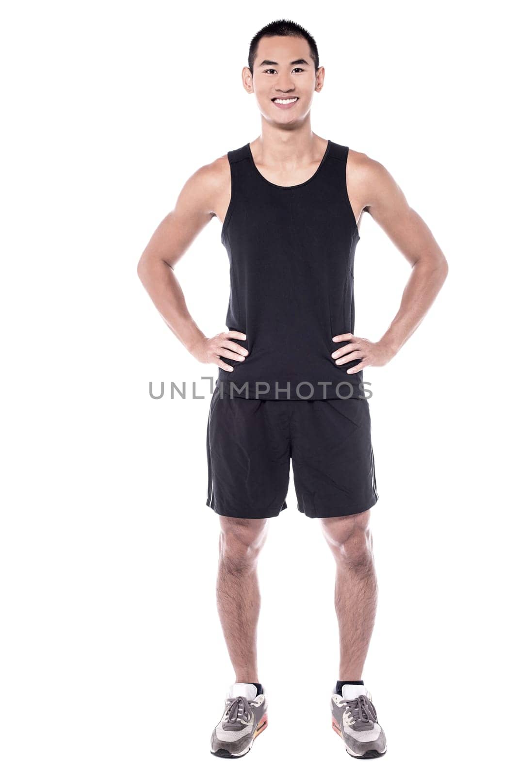 Young attractive man on a white background