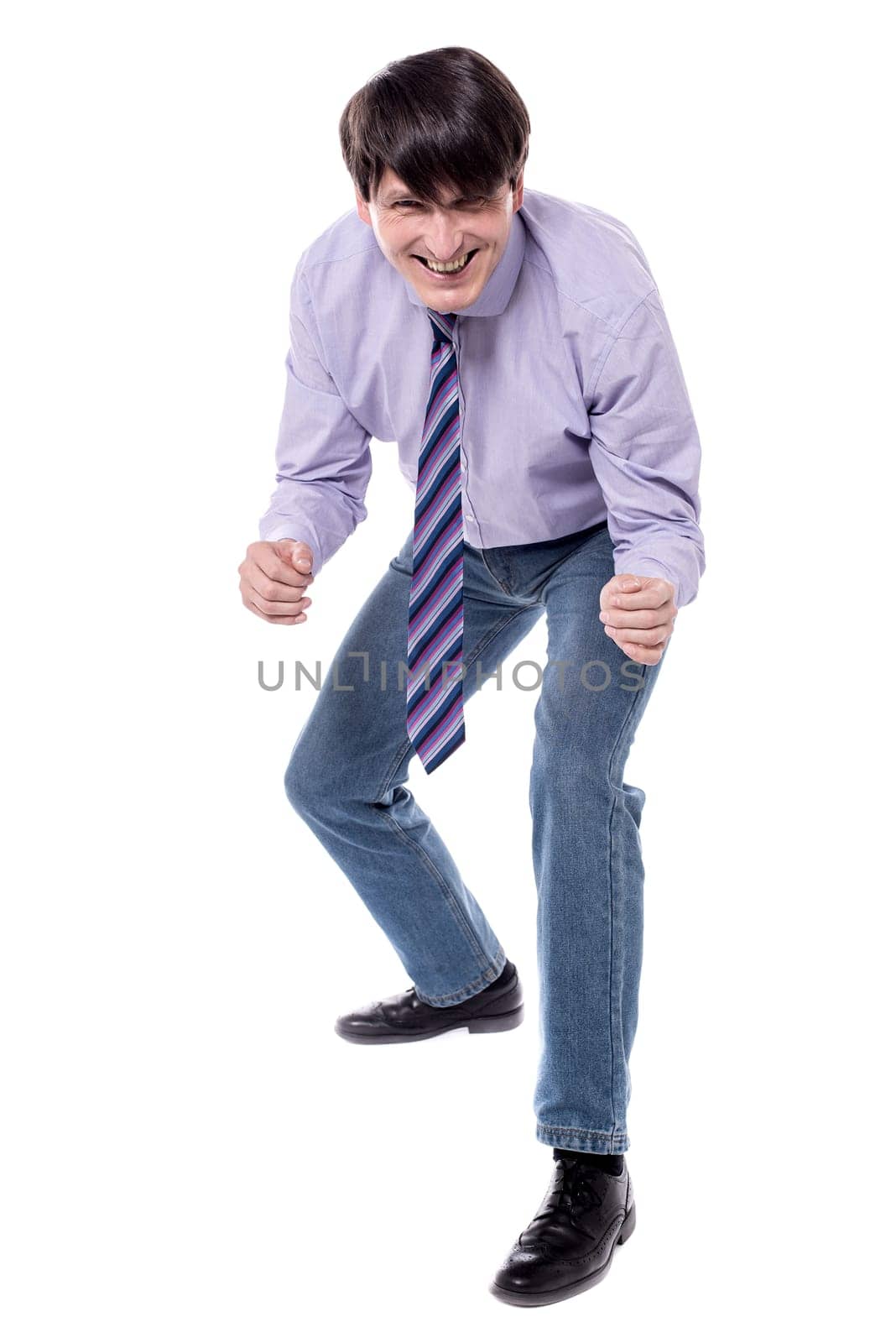 Picture of a young funny executive man
