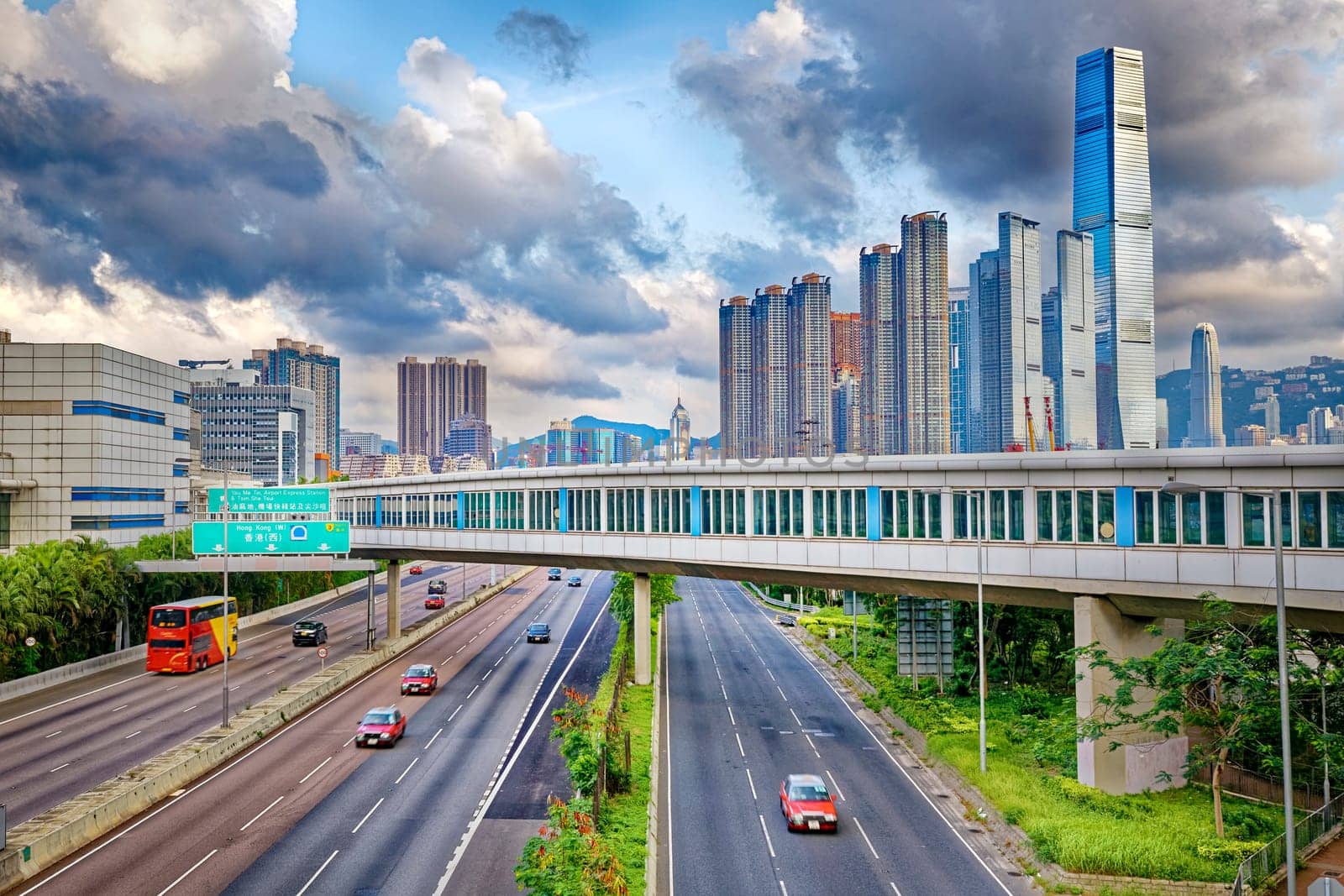 Hong Kong Cityscape , Highway Traffic
