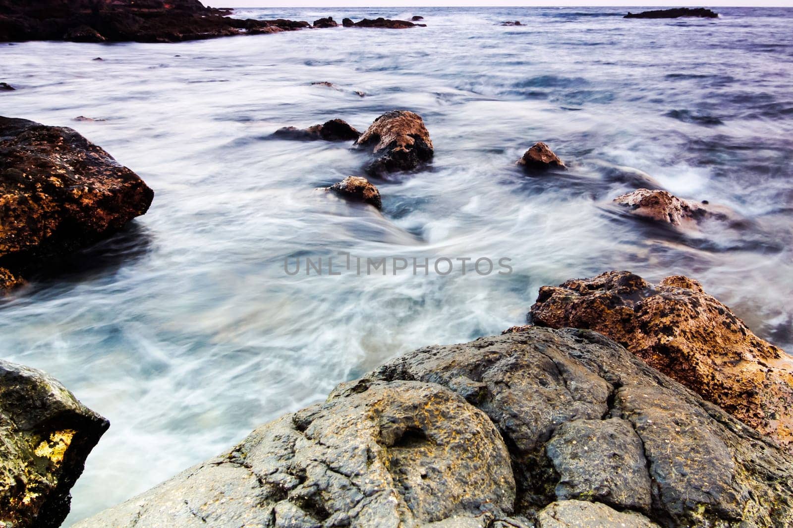 Long Exposure Picture of the Sea Coast in Tenerife