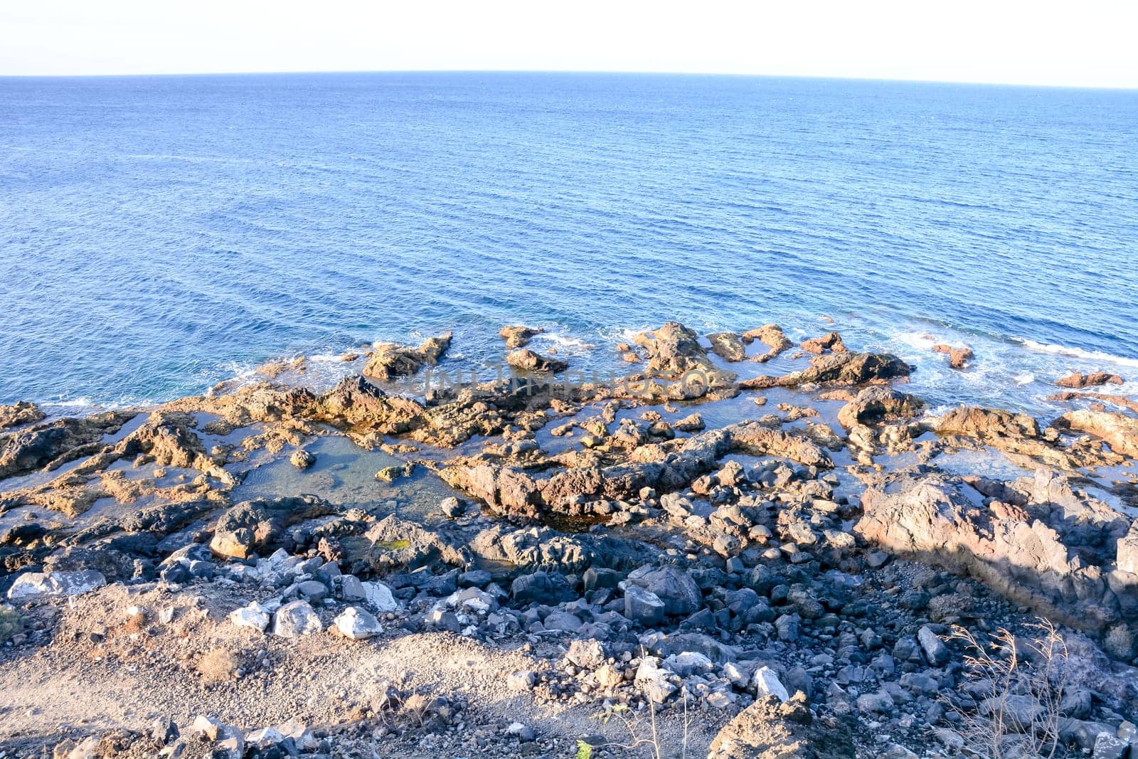 Dry Lava Coast Beach in the Atlantic Ocean