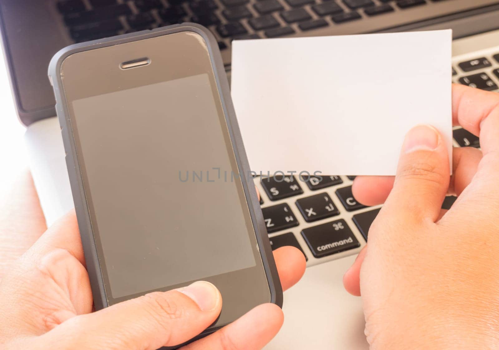Simply freelance work table with laptop, stock photo