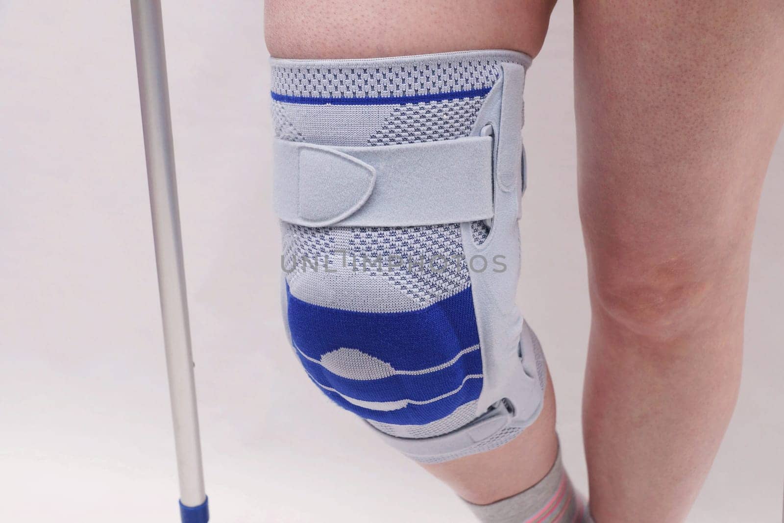 Knee bandage on a woman's leg