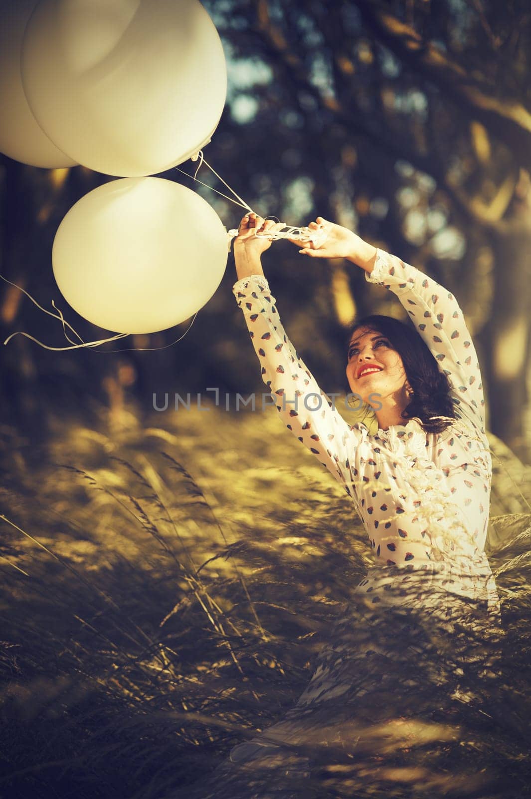 Girl with balloons