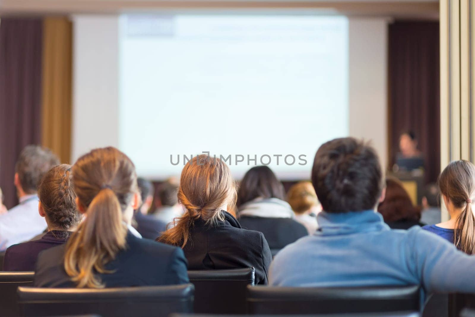 Speaker Giving a Talk at Business Meeting. Audience in the conference hall. Business and Entrepreneurship.