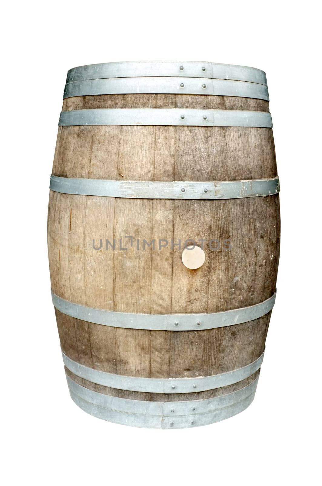 Old wooden barrel with iron rings