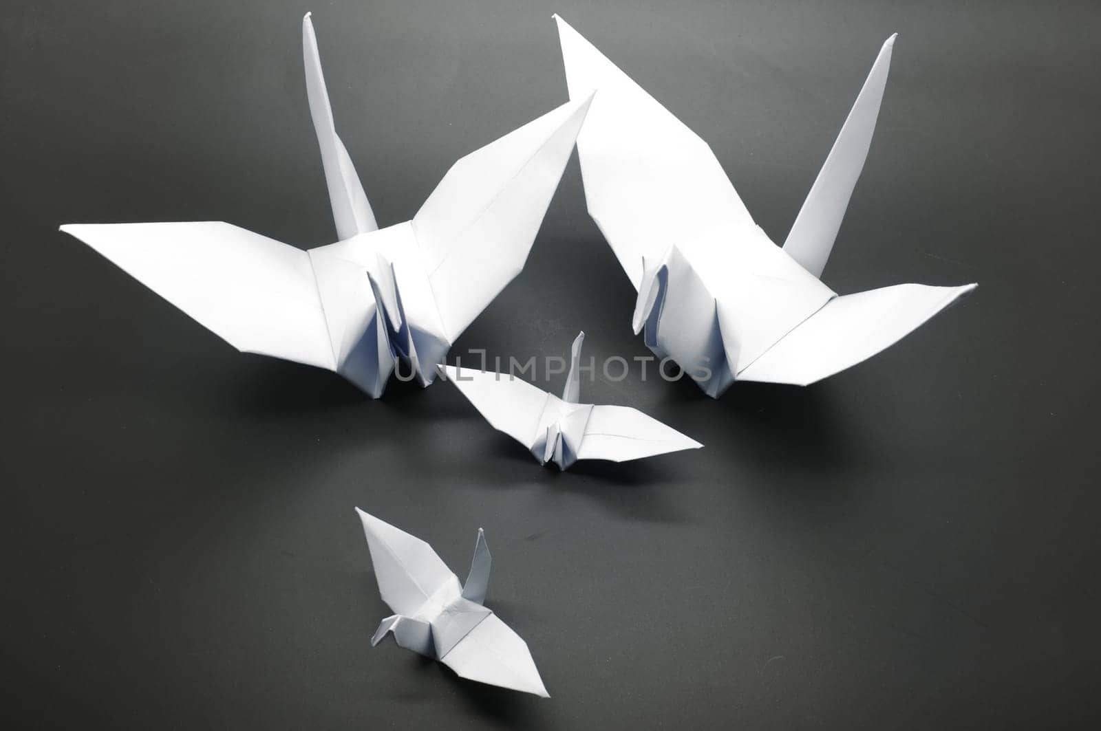 White origami crane, bird, paper