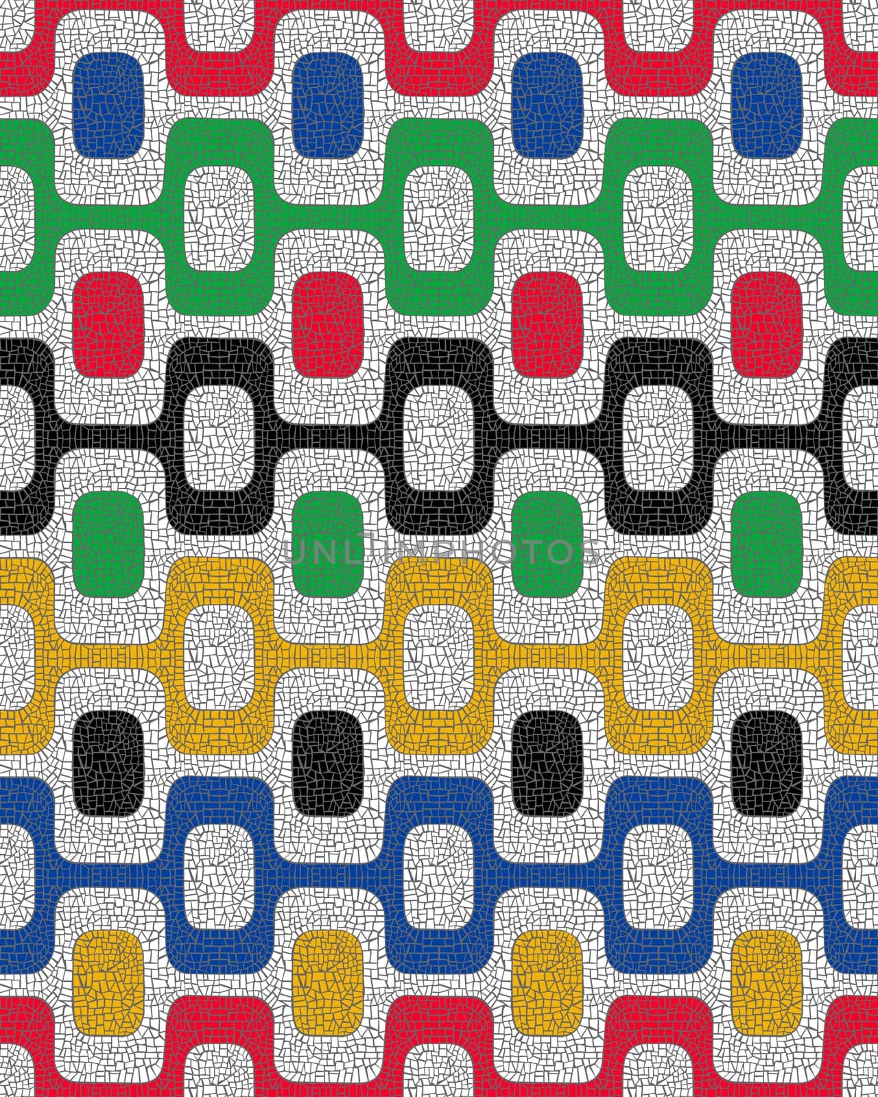 Colorful geometric seamless pattern, square shape mosaic background composition of Brazil sidewalk. EPS10 vector.