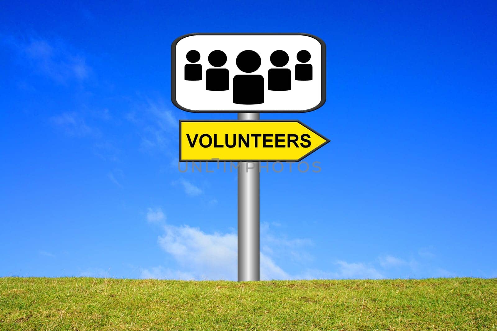 sign signpost: volunteers