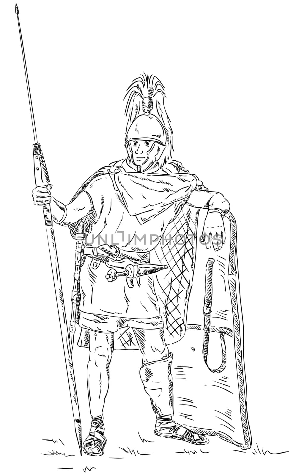 vector - Roman soldier, legionnaire ,isolated on background