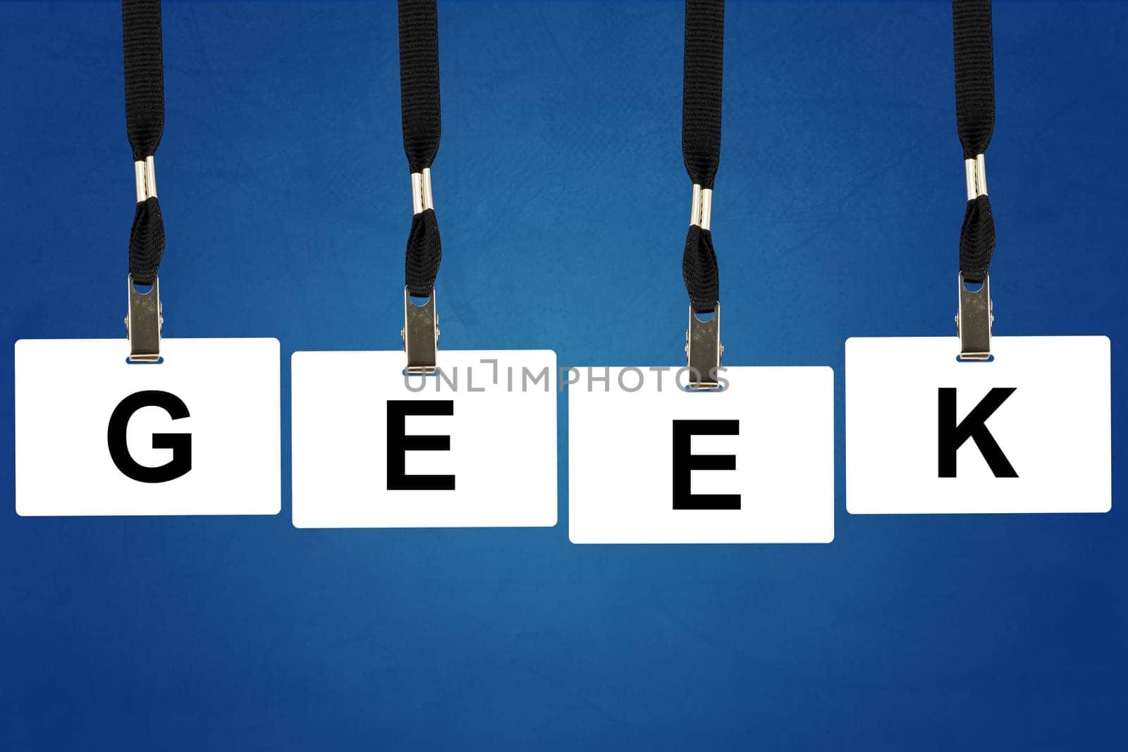 geek word on badge with blue background