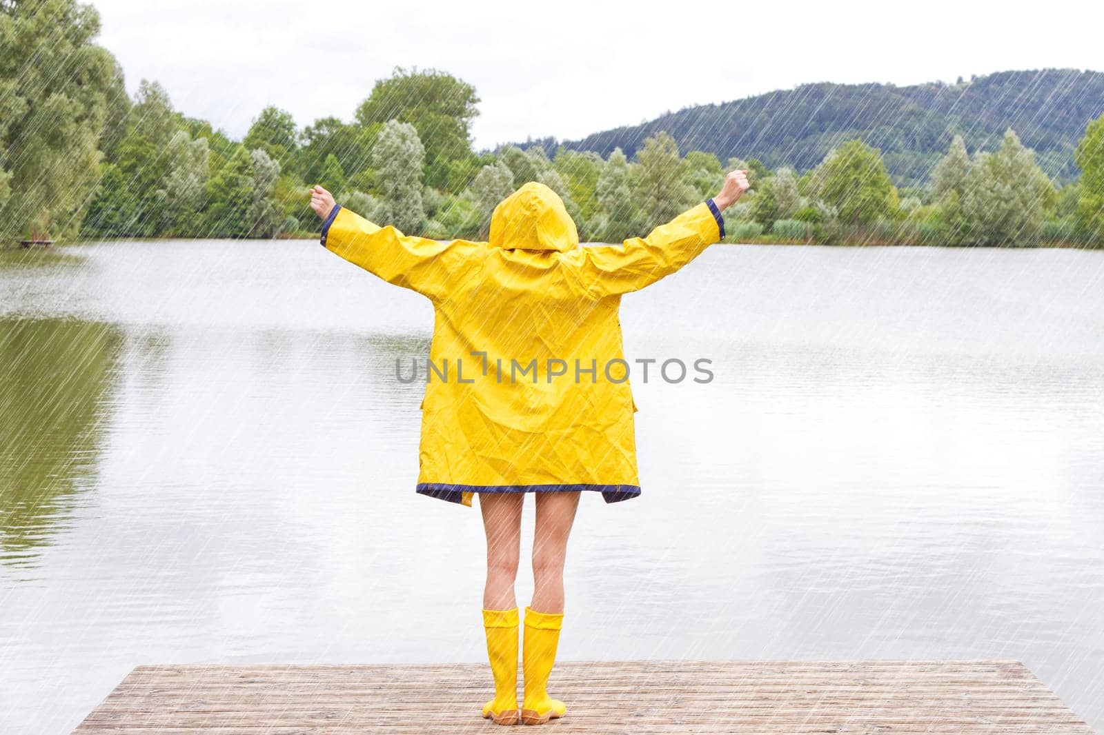 Happy Girl in the Rain