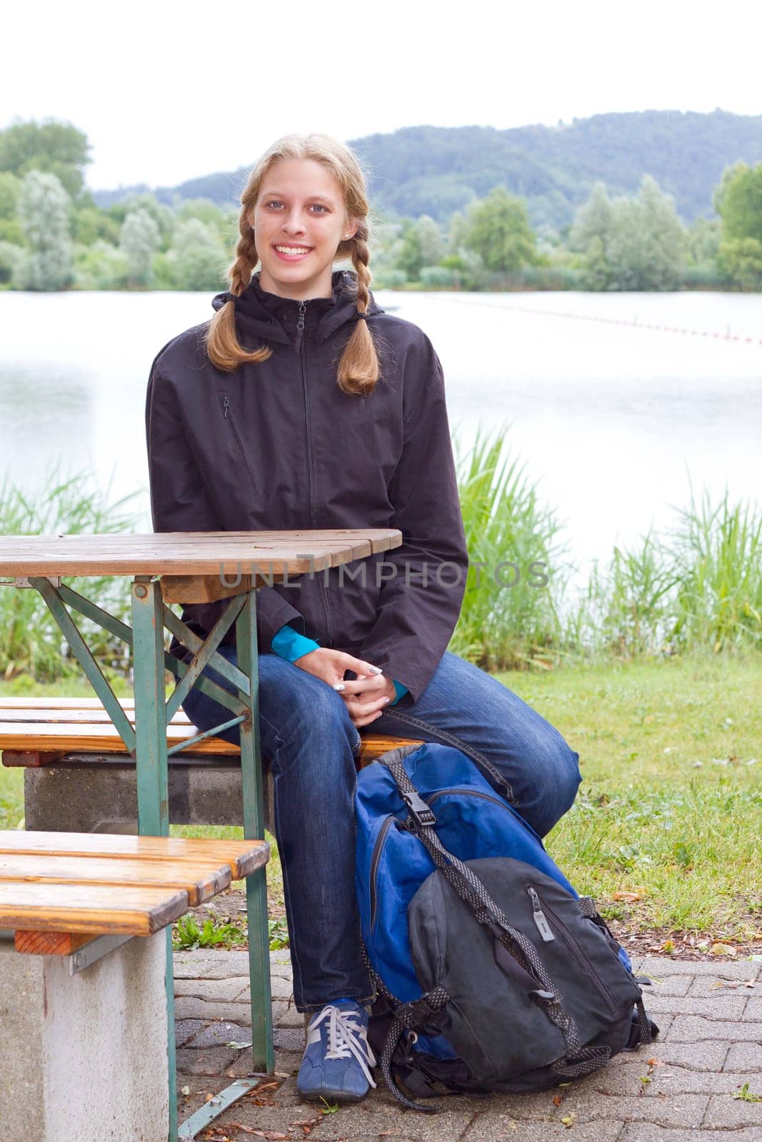 Student hiking