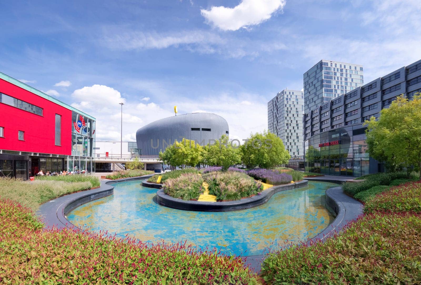 modern architecture in almere, netherlands. Almere is the youngest city in the netherlands and lies completely below sea level (2 to 5 meters)