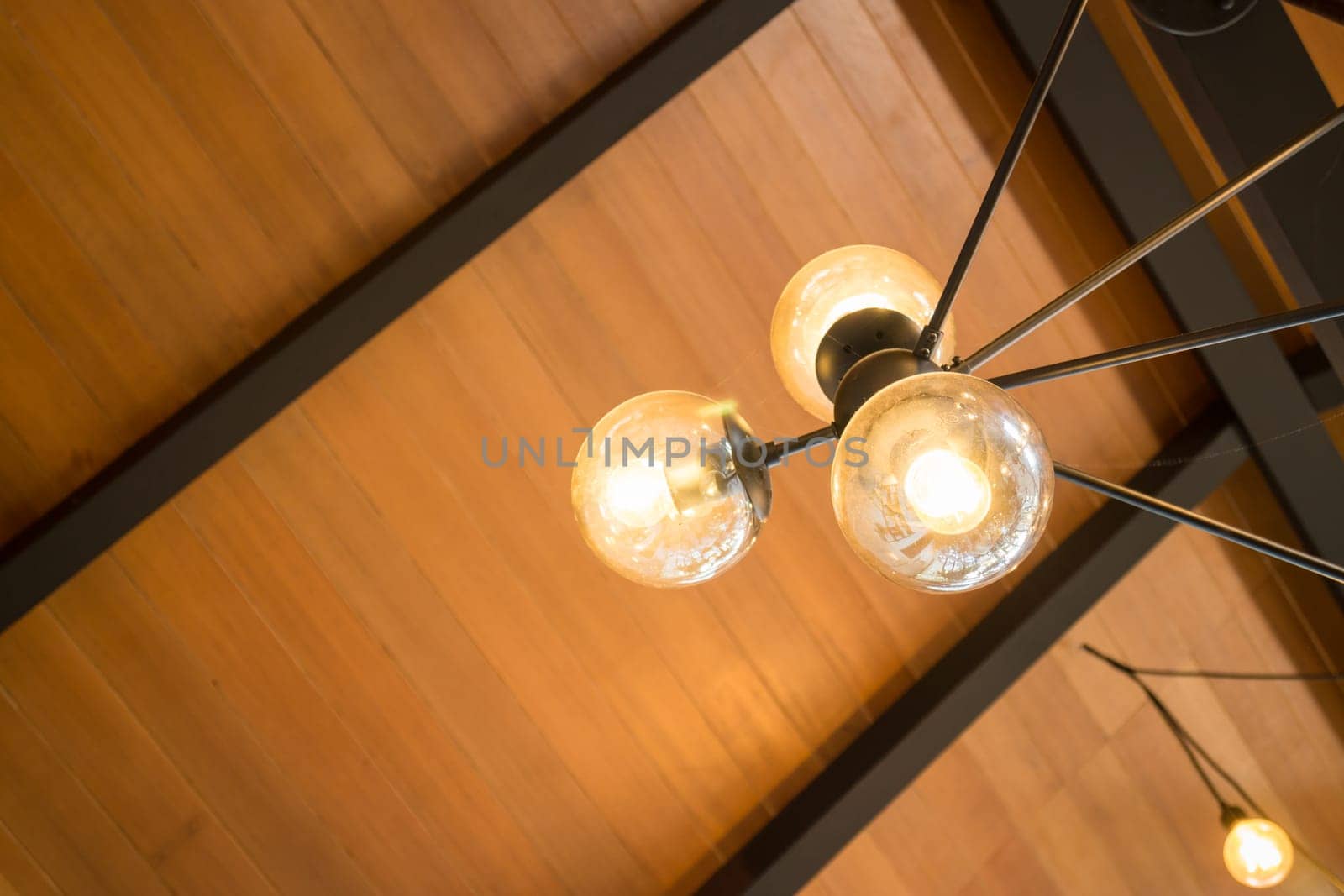Beautiful retro luxury light lamp decor glowing, stock photo