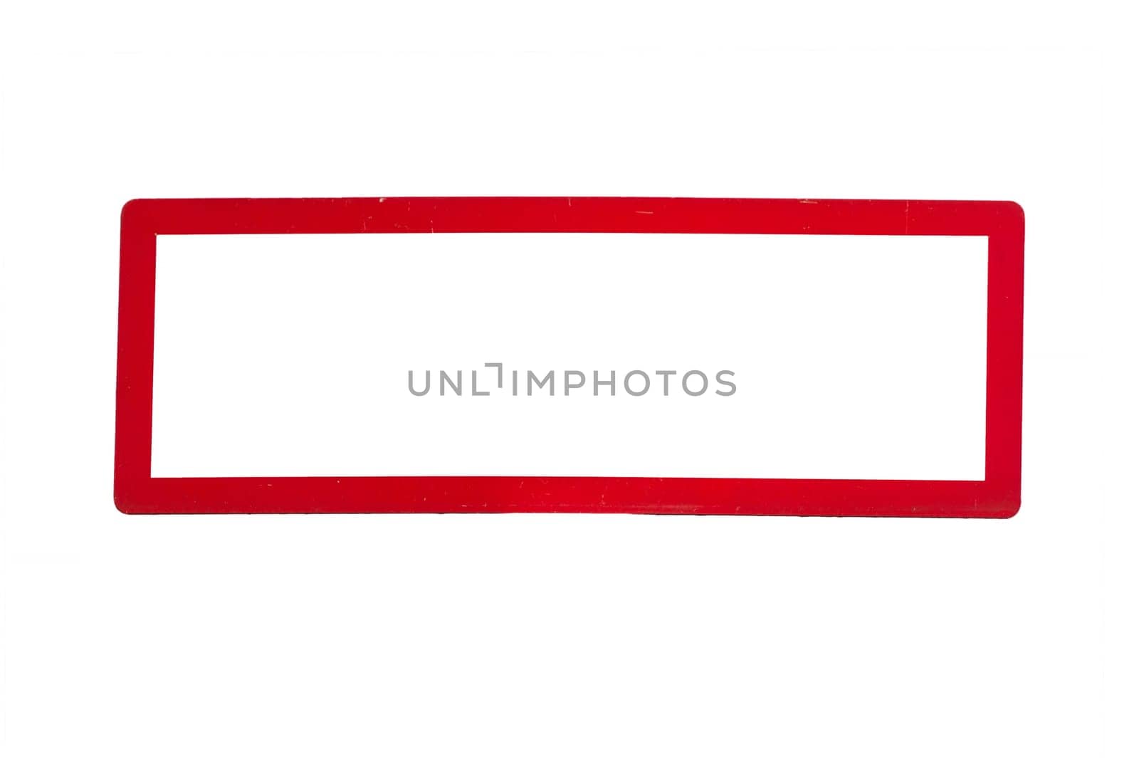 Rectangular road sign with no inscription with red border.