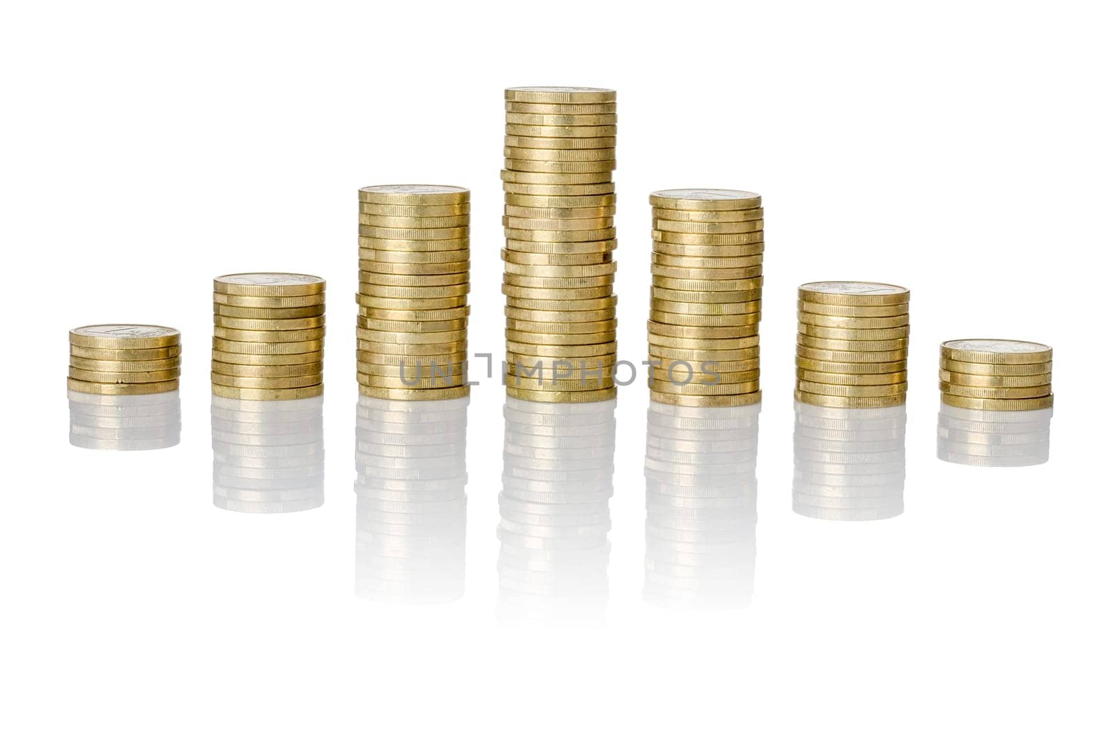 Pyramid of coin stacks