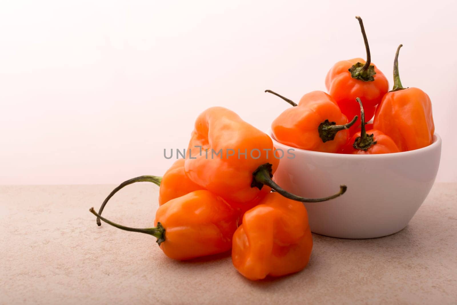 Approach and details a set of chiles habaneros. Typical of mérida, yucatán. is a pepper very spicy and powerful taste.