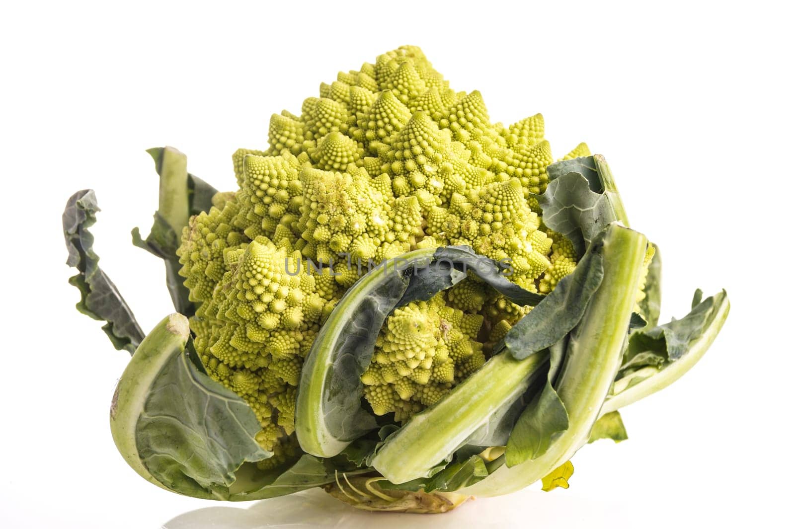 Romanesco Broccoli or cauliflower isolated on white
