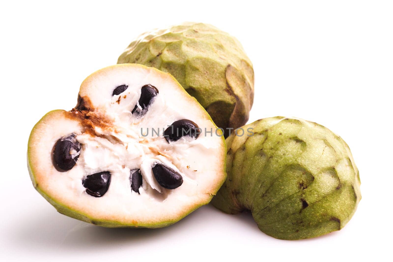 Custard apple or cherimoya isolated on white