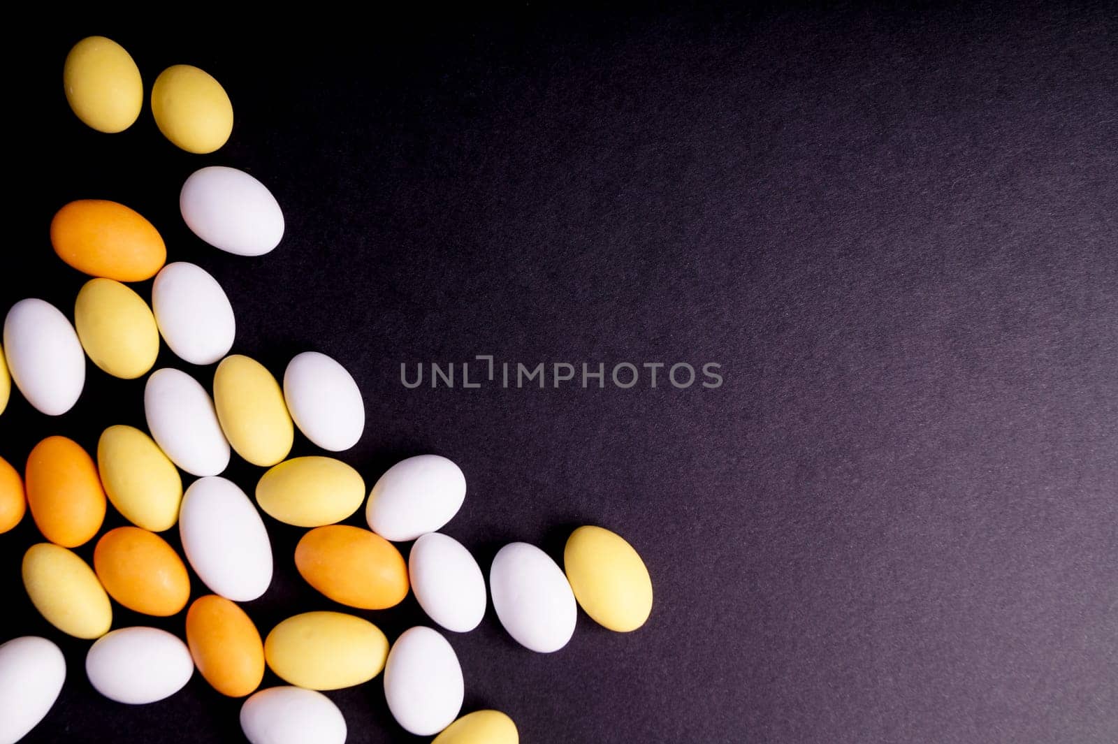 Easter egg isolated on Black background with copy space