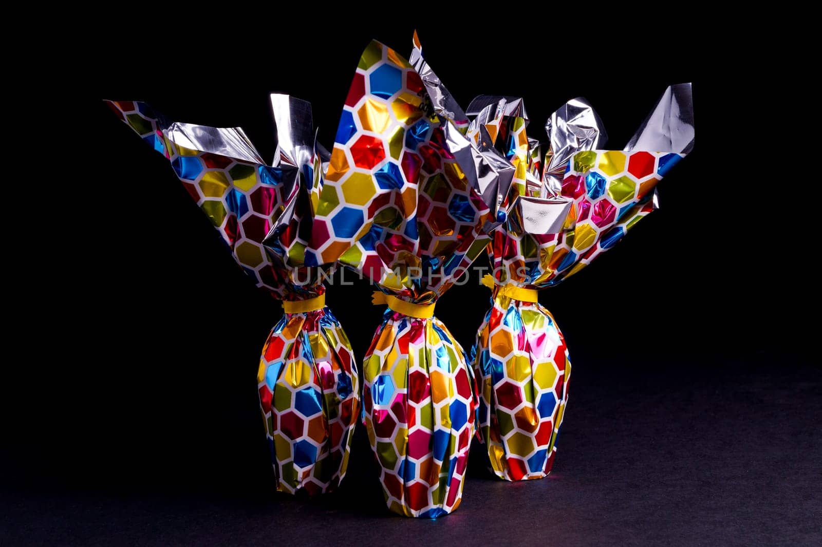 Easter egg isolated on Black background with copy space