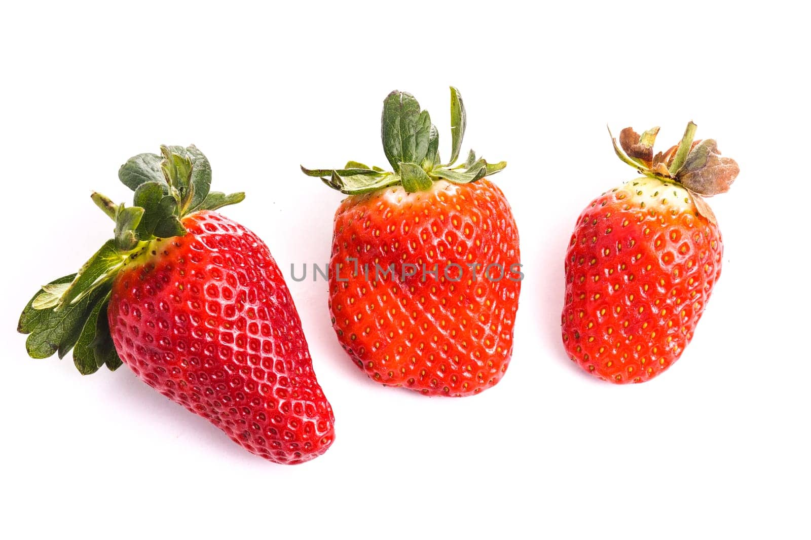 Red Ripe delicious Organic Strawberry, isolated on white