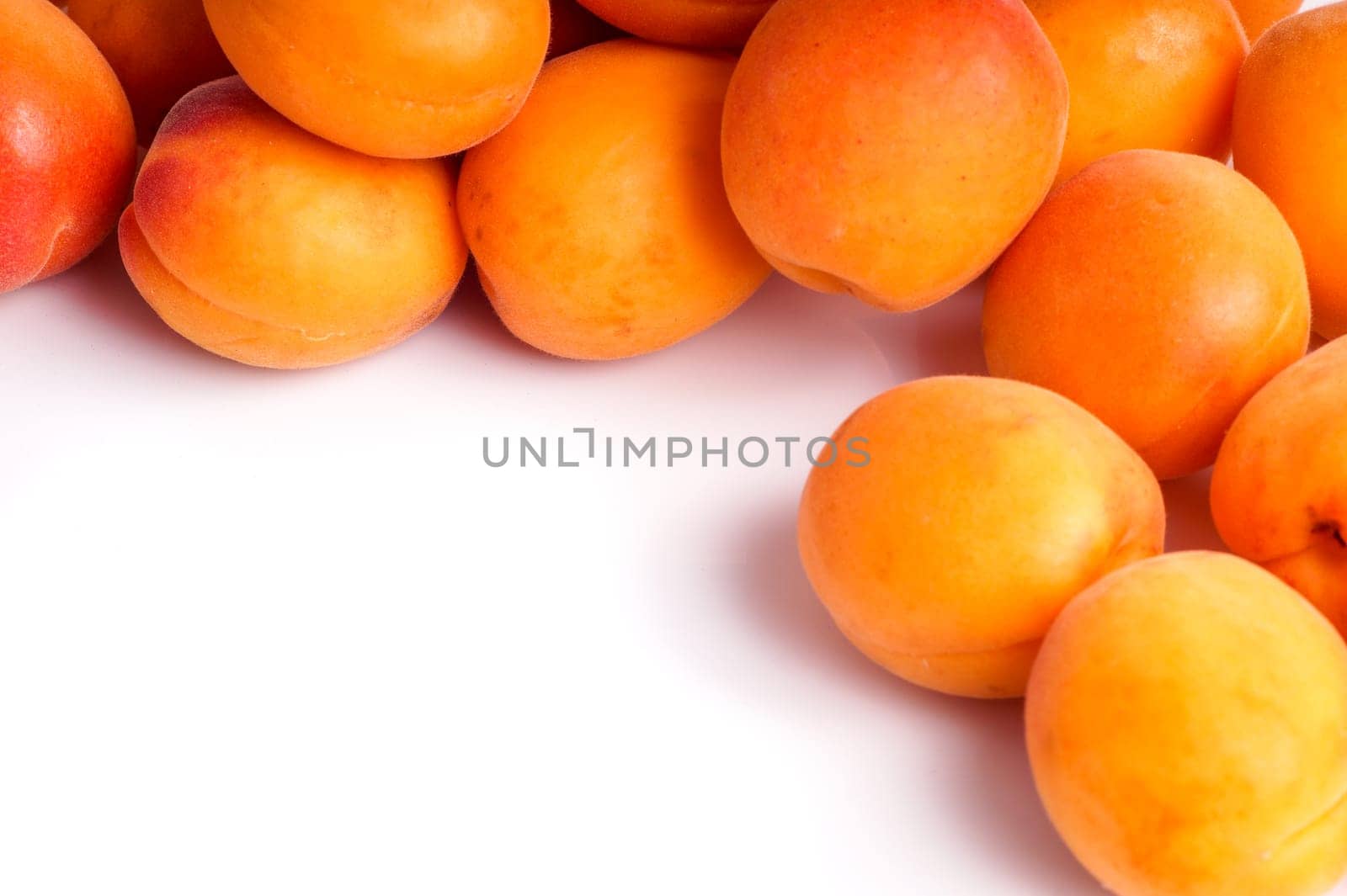 Ripe Organic Orange Apricots, with copy space