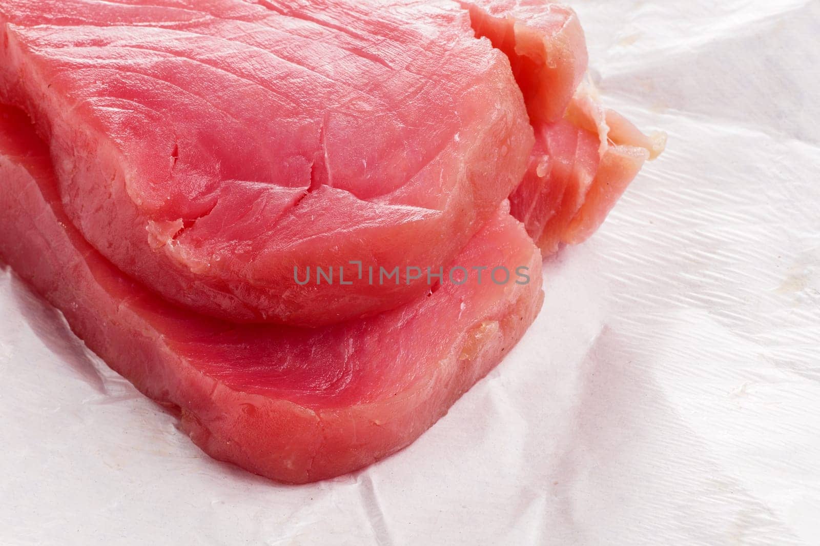 Tuna fish, fresh steaks ready for cooking an meal