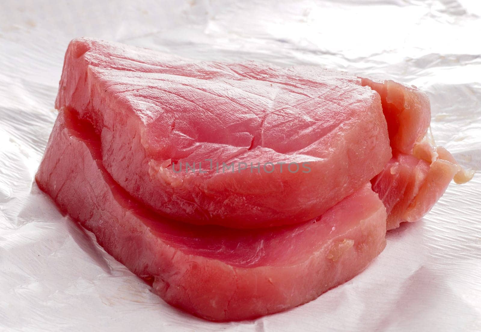 Tuna fish, fresh steaks ready for cooking an meal