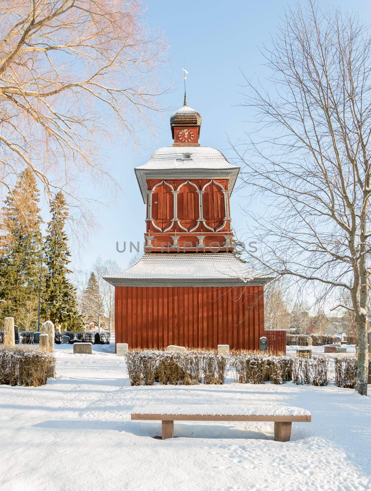 Church Building in Nordmaling, Sweden in winter.