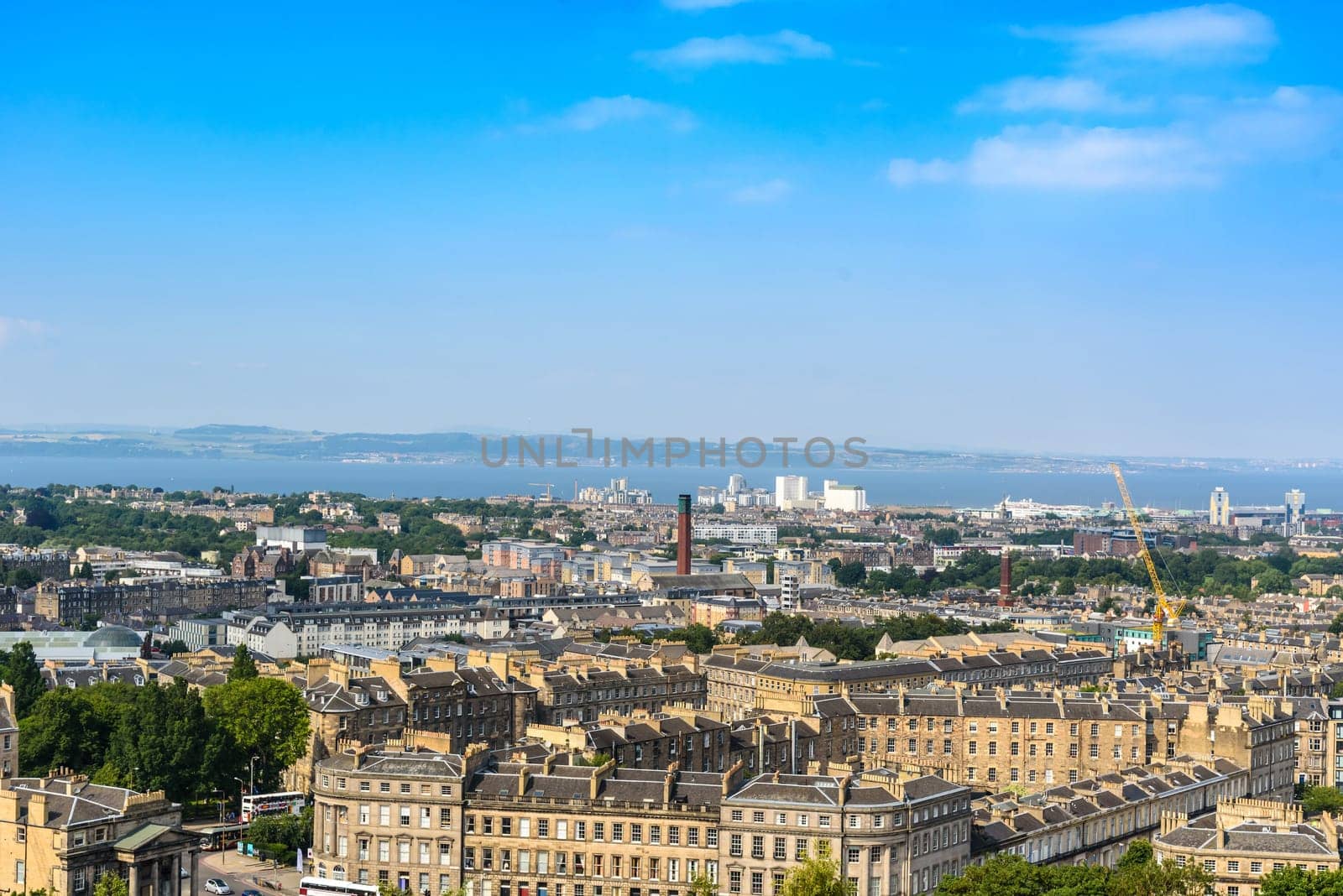 Beautiful Edinburgh city, top view, Scotland, United Kingdom