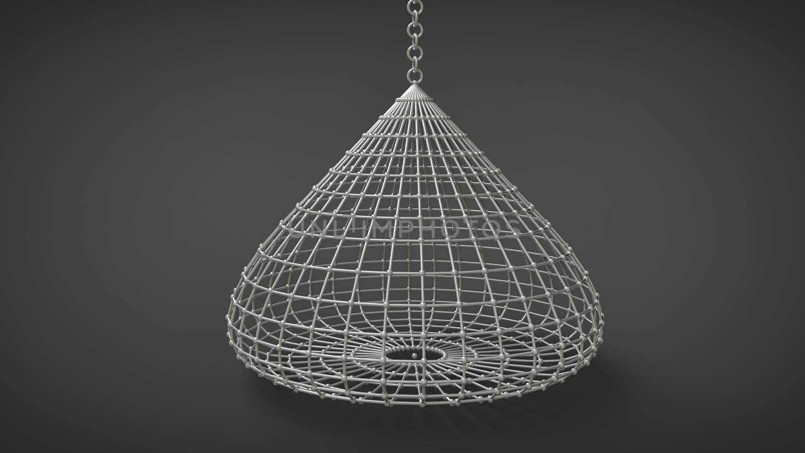 droplike birdcage coop isolated on dark background