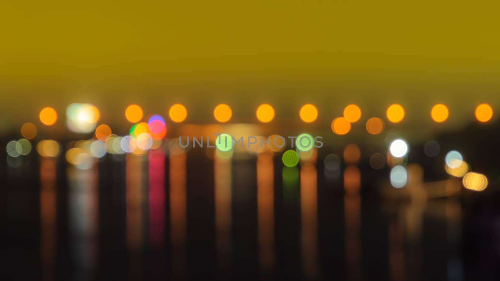 Blurred image of bokeh city night lights abstract background