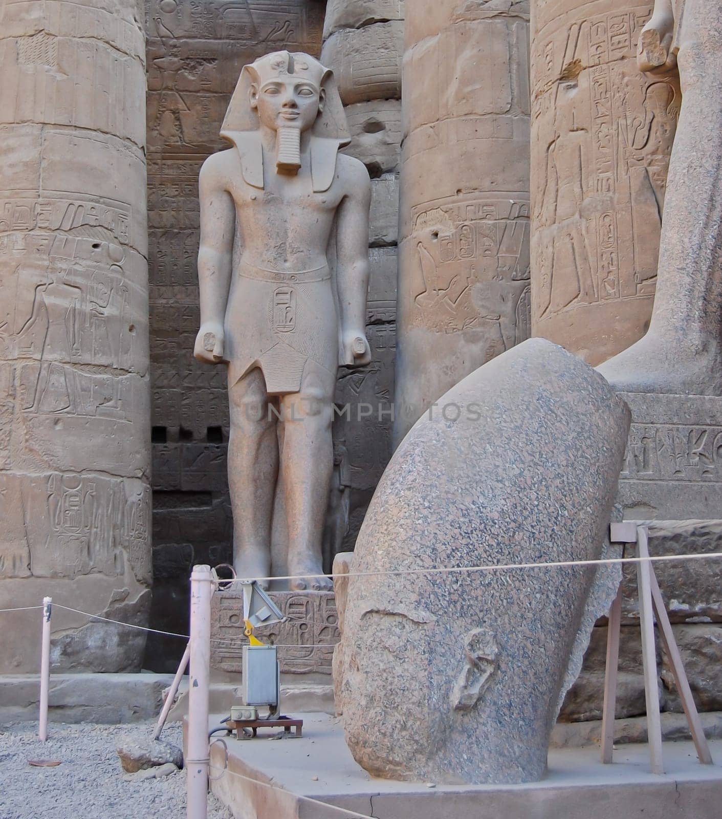 Standing statue of Ramses II in Luxor temple, Egypt