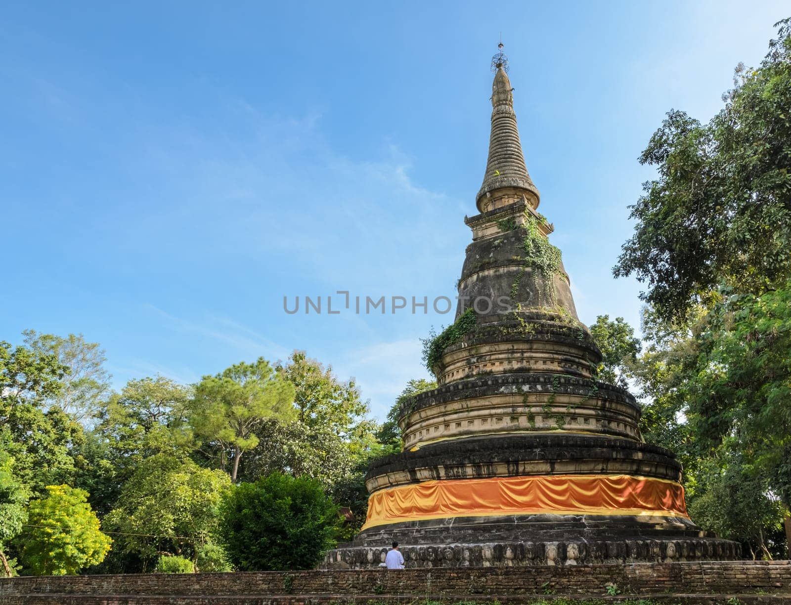 Ancient pagoda of Wat Umong temple in Chiang Mai, Thailand