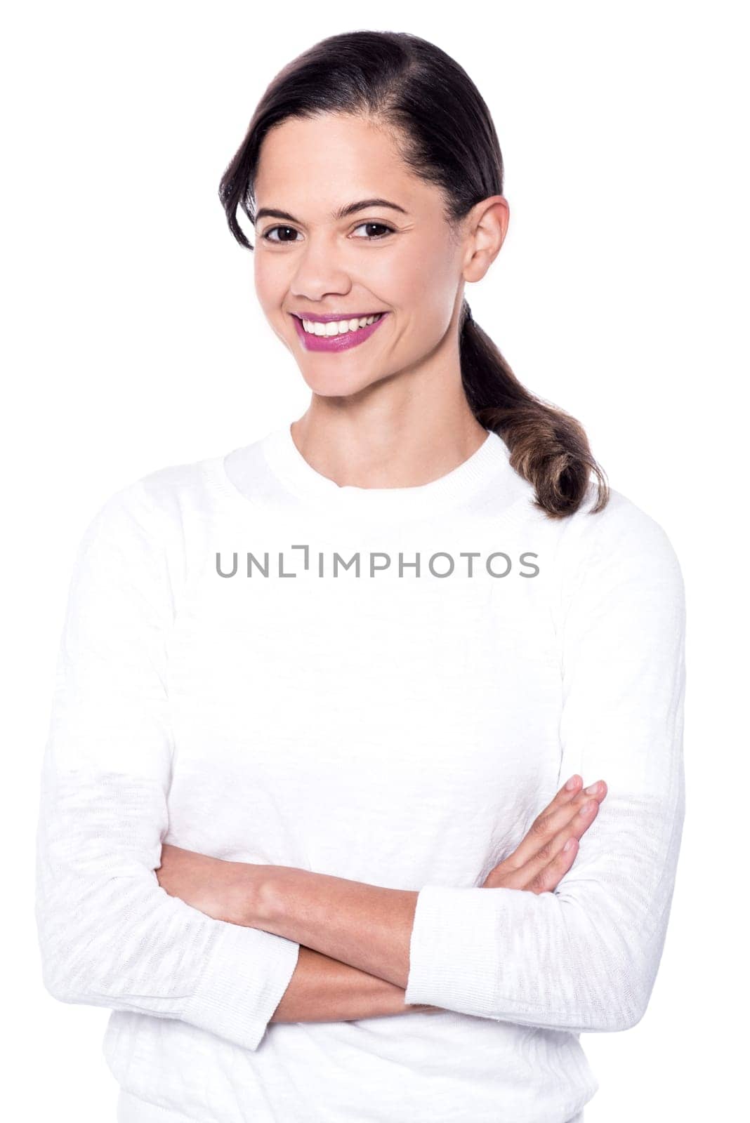Cute young female model posing with confidence