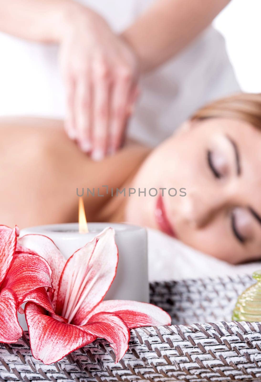 beautiful woman in beauty salon - focus concept