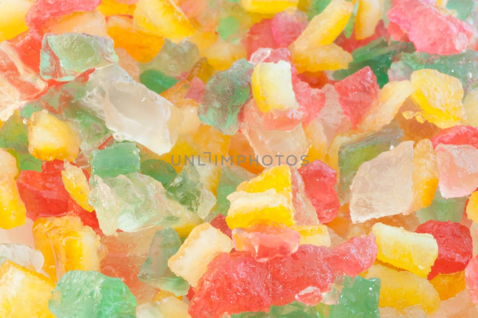 beautiful background of colored candied fruit