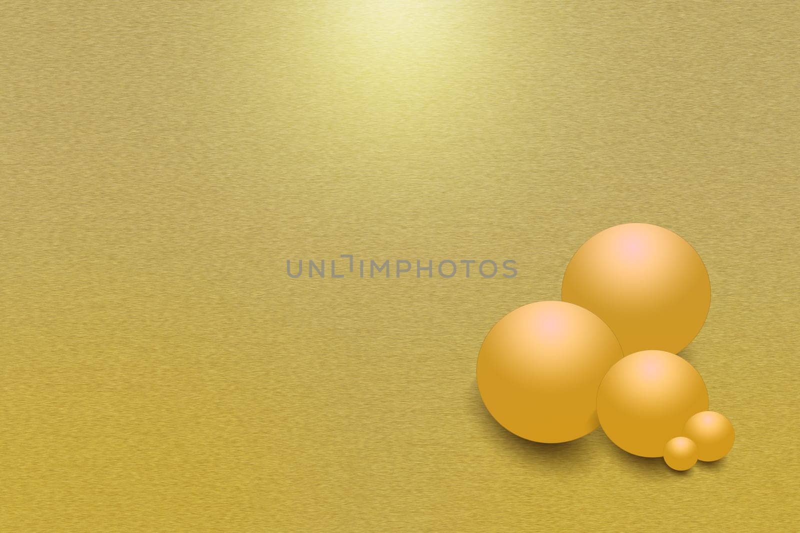 Pattern of black metal background with black balls. Golden bigger balls are  in the foreground them.