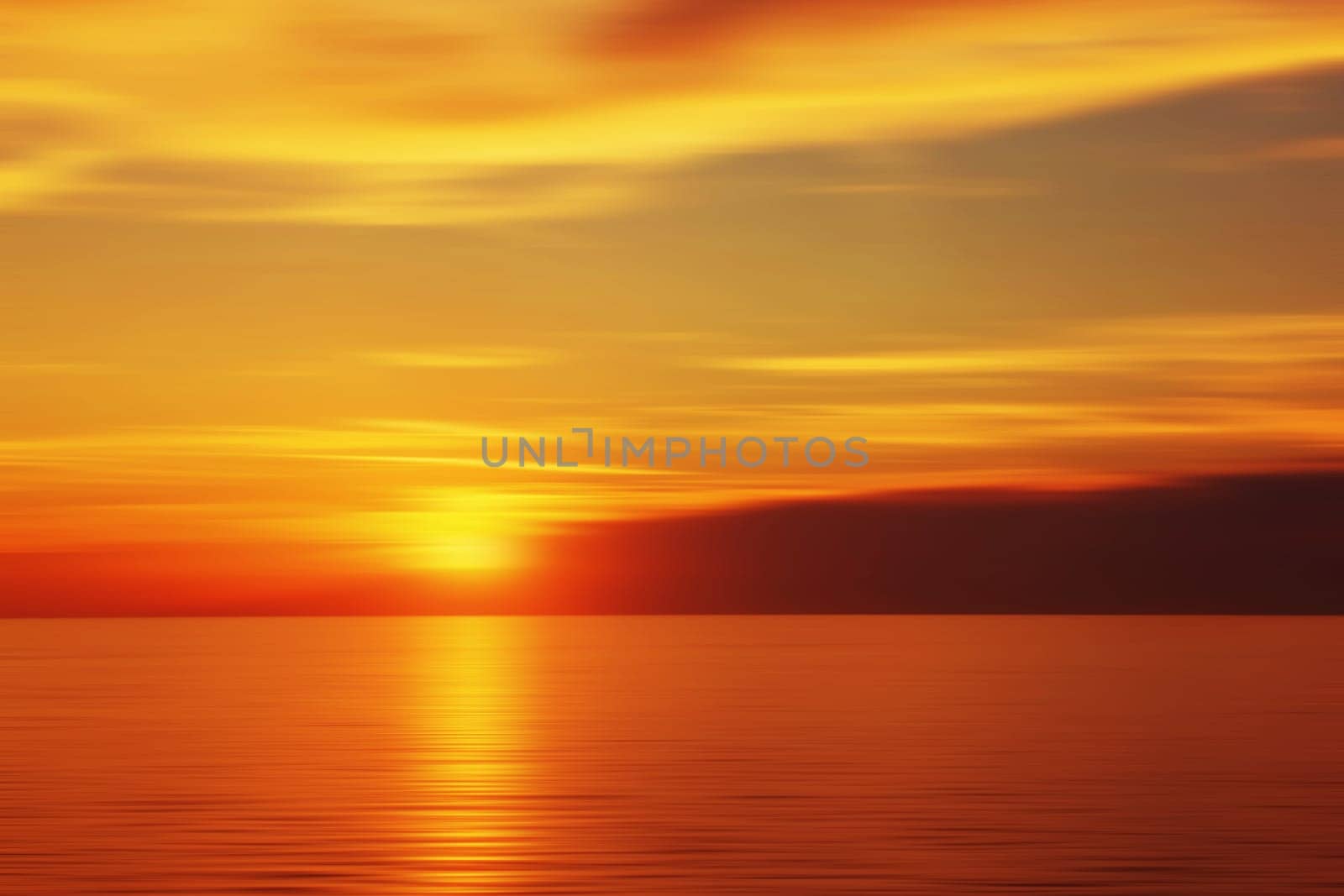 Beautiful blurred sunset above the sea