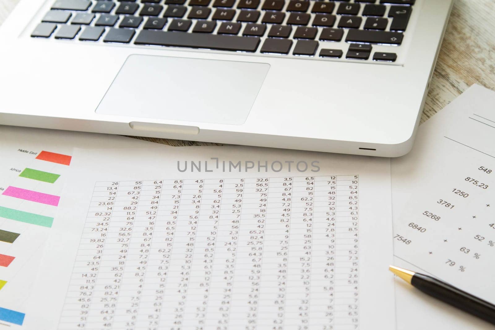 Working, analyzing and doing calculations.