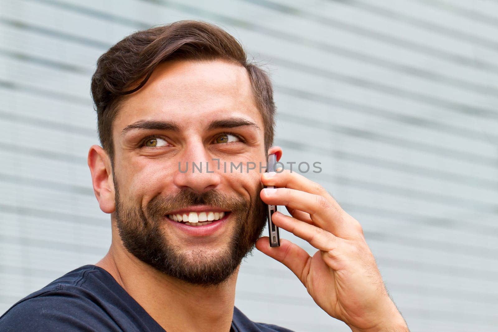 Modern man with smartphone