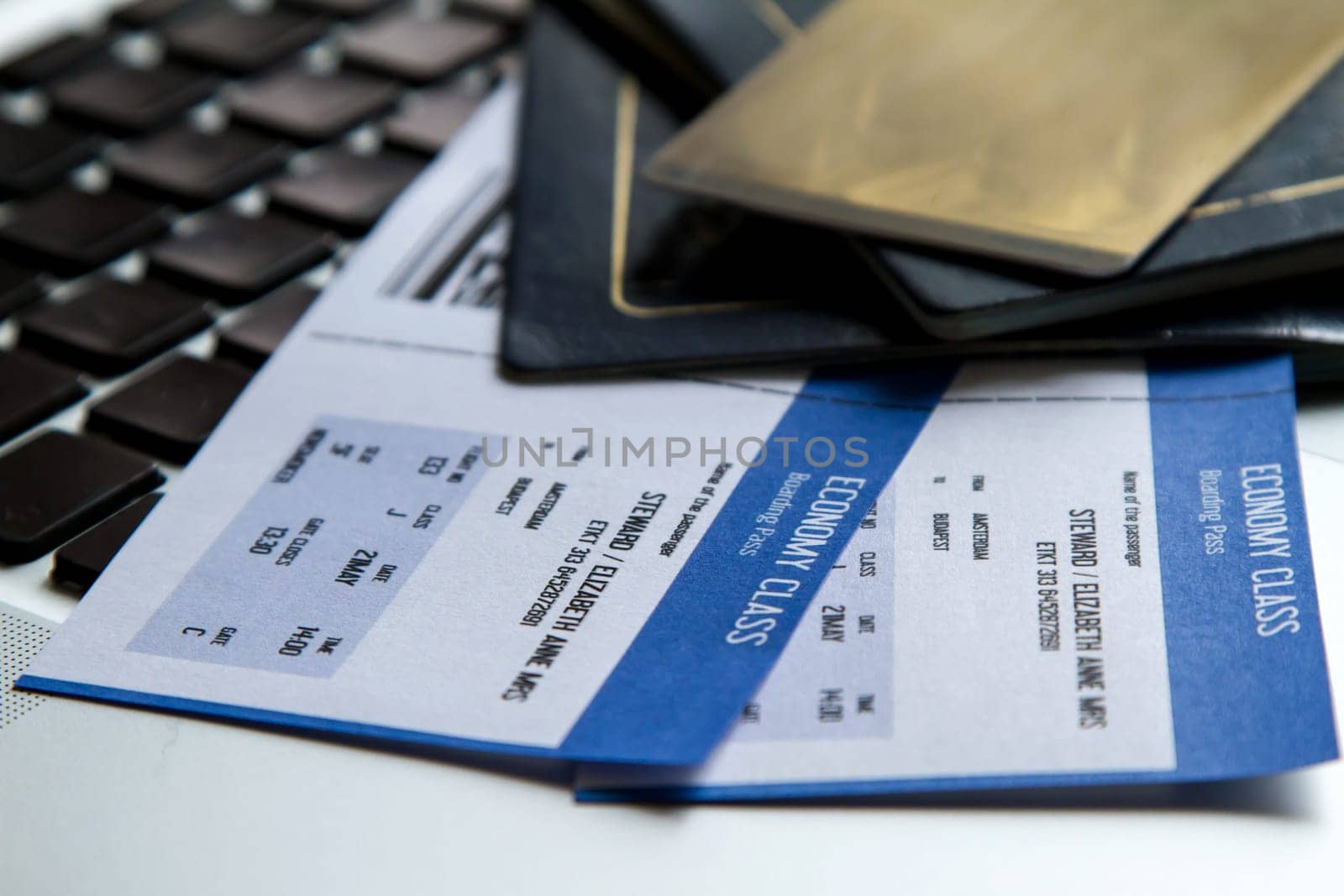 Buying airline tickets on line with a credit card.