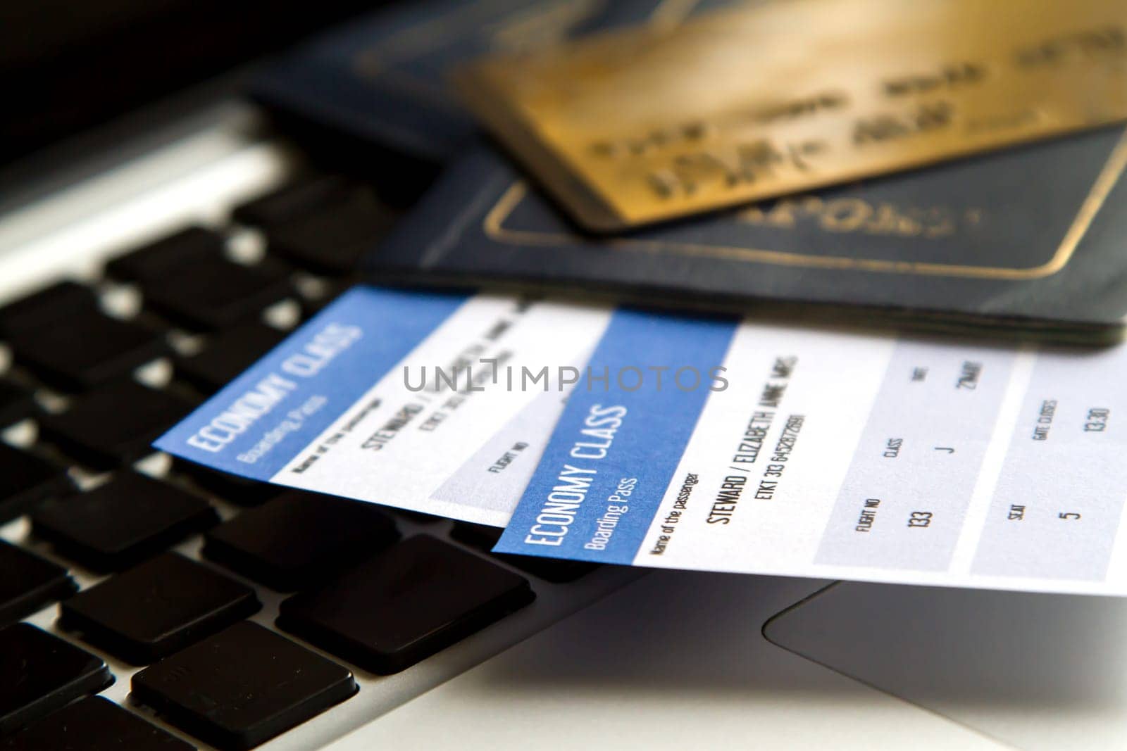 Buying airline tickets on line with a credit card.