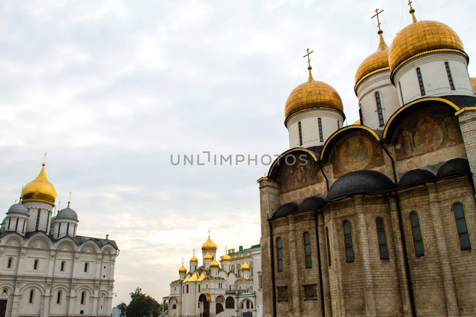 Cathedrals inside the Kremlin, in Moscow, Russia.