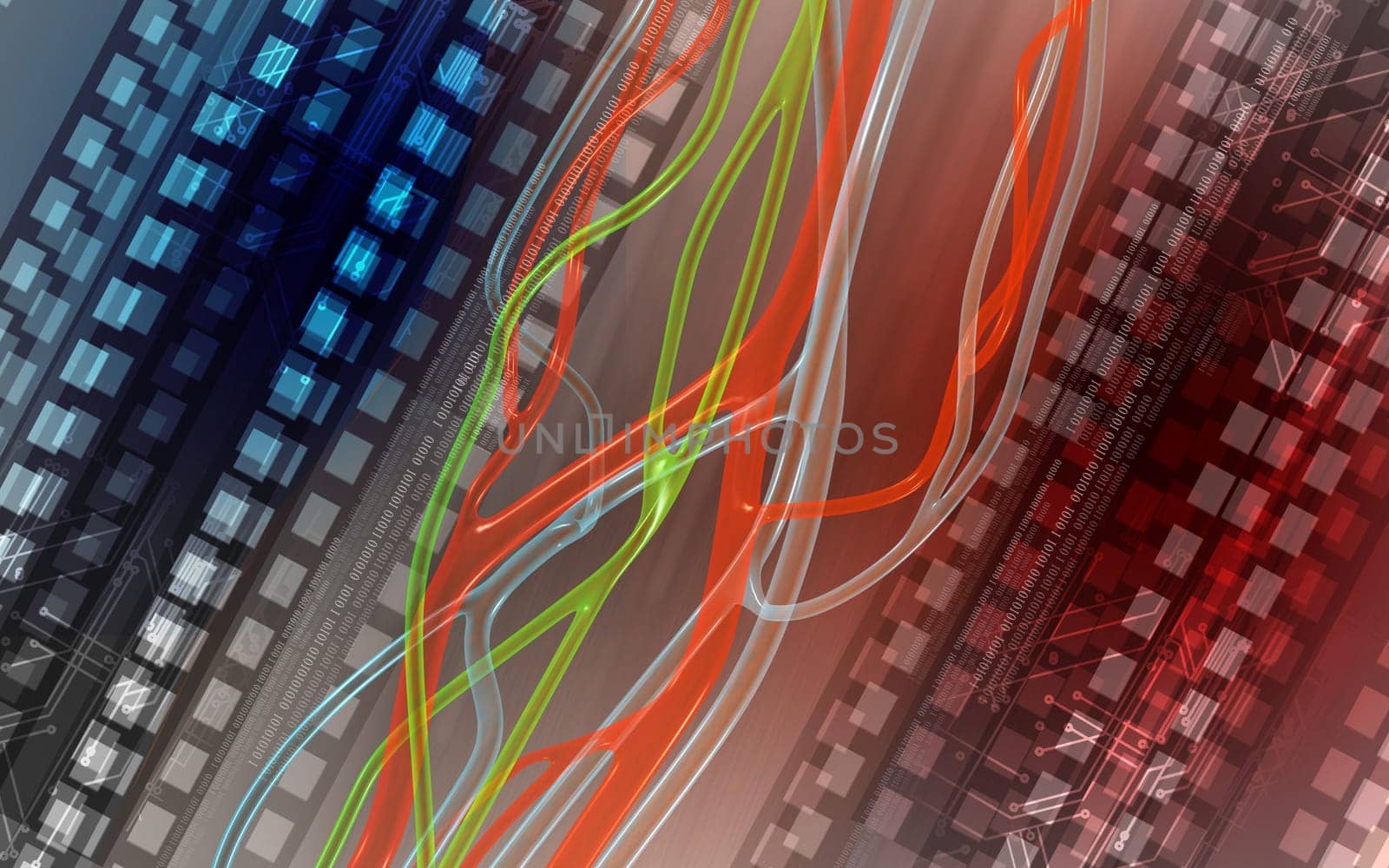 Digital illustration of nerves in colour background