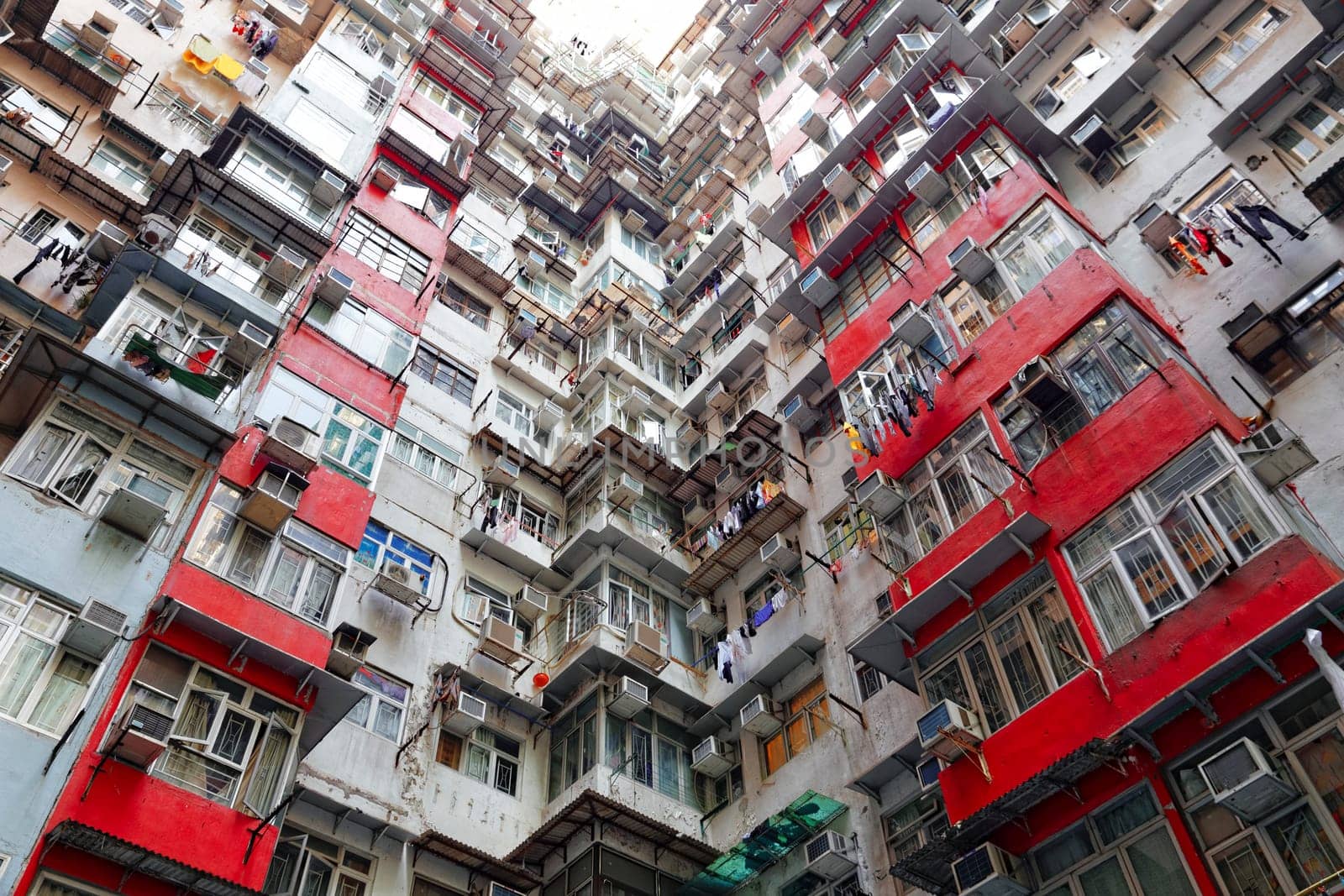Old apartments in Hong Kong at day